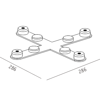X shape 4 ways connector