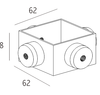 90 degrees 4 ways connector